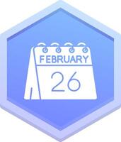 26th of February Polygon Icon vector