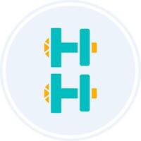 Cuff Links Glyph Two Colour Circle Icon vector