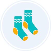 Pair of Socks Glyph Two Colour Circle Icon vector