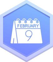 9th of February Polygon Icon vector