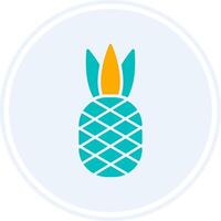 Pineapple Glyph Two Colour Circle Icon vector