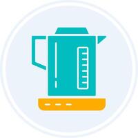 Electric Kettle Glyph Two Colour Circle Icon vector