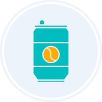 Soda Can Glyph Two Colour Circle Icon vector