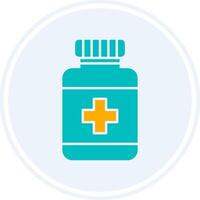 Medicine Bottle Glyph Two Colour Circle Icon vector