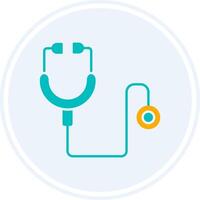 Stethoscope Glyph Two Colour Circle Icon vector