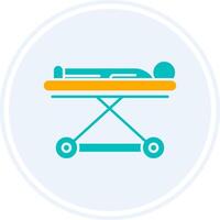 Stretcher Glyph Two Colour Circle Icon vector