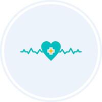 Heartbeat Glyph Two Colour Circle Icon vector