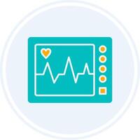 ECG Machine Glyph Two Colour Circle Icon vector