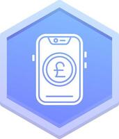 Pound Polygon Icon vector