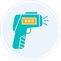 Thermometer Gun Glyph Two Colour Circle Icon vector