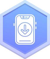 Down Polygon Icon vector