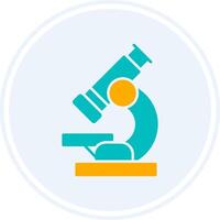 Microscope Glyph Two Colour Circle Icon vector