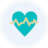 Pulse Rate Glyph Two Colour Circle Icon vector