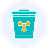 Toxic Waste Glyph Two Colour Circle Icon vector