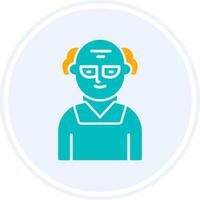 Scientist Glyph Two Colour Circle Icon vector