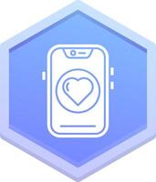 Heart Polygon Icon vector