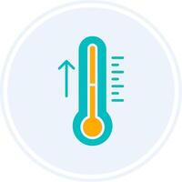 Thermometer Glyph Two Colour Circle Icon vector