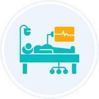 Medical Supervision Glyph Two Colour Circle Icon vector