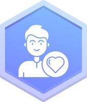 corazón polígono icono vector