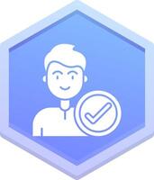 Check Polygon Icon vector