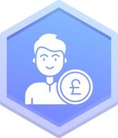 Pound Polygon Icon vector