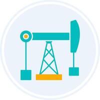 Fossil Fuel Glyph Two Colour Circle Icon vector