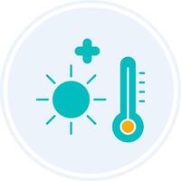 Heat Wave Glyph Two Colour Circle Icon vector