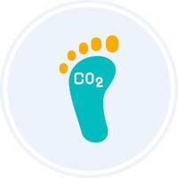 Carbon Footprint Glyph Two Colour Circle Icon vector