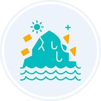 Melting Ice Glyph Two Colour Circle Icon vector