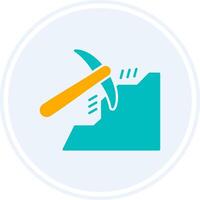 Mining Glyph Two Colour Circle Icon vector