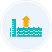 Sea Level Rise Glyph Two Colour Circle Icon vector