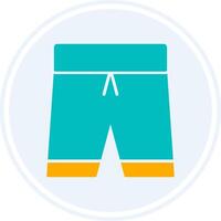 fútbol americano pantalones cortos glifo dos color circulo icono vector