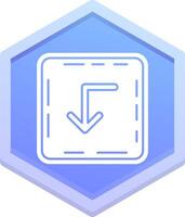 Turn down Polygon Icon vector