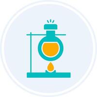 Bunsen Burner Glyph Two Colour Circle Icon vector