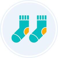 Socks Glyph Two Colour Circle Icon vector