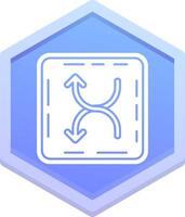 Shuffle Polygon Icon vector