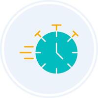 Stopwatch Glyph Two Colour Circle Icon vector