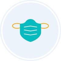 Surgical Mask Glyph Two Colour Circle Icon vector