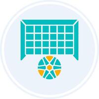 Goal Post Glyph Two Colour Circle Icon vector