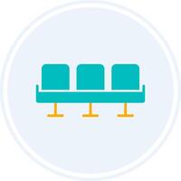 Seating Glyph Two Colour Circle Icon vector