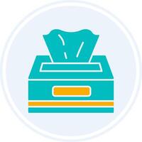 Tissue Box Glyph Two Colour Circle Icon vector