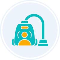 Vacuum Cleaner Glyph Two Colour Circle Icon vector