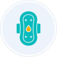 Sanitary Towel Glyph Two Colour Circle Icon vector