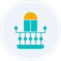 Balcony Glyph Two Colour Circle Icon vector