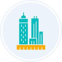 Skyscrapers Glyph Two Colour Circle Icon vector