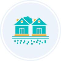 Residential Area Glyph Two Colour Circle Icon vector