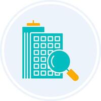 Search Apartment Glyph Two Colour Circle Icon vector