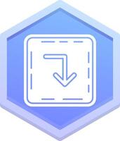 Turn down Polygon Icon vector