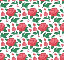 pattern of red roses and leaf vector