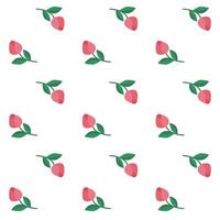 pattern of red roses and leaf vector